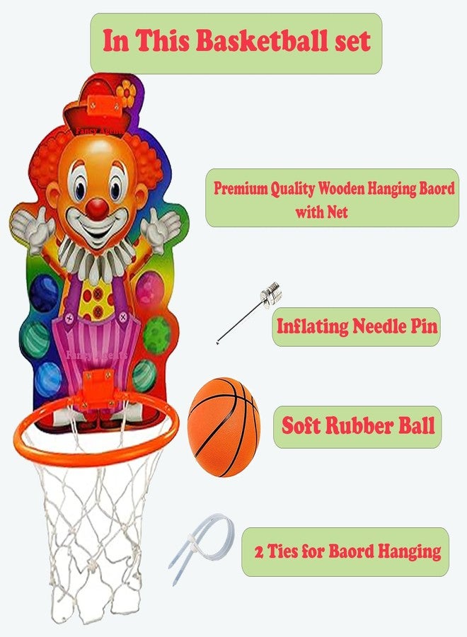 Fancy Agents Joker Basketball Set | Basket Ball Kit Set With Ring, Ball, Inflating Pin And Tie For Kids| Playing Indoor Outdoor Basket Ball| Basketball Portable Set| Toy Basketball, Multicolor - Image 3